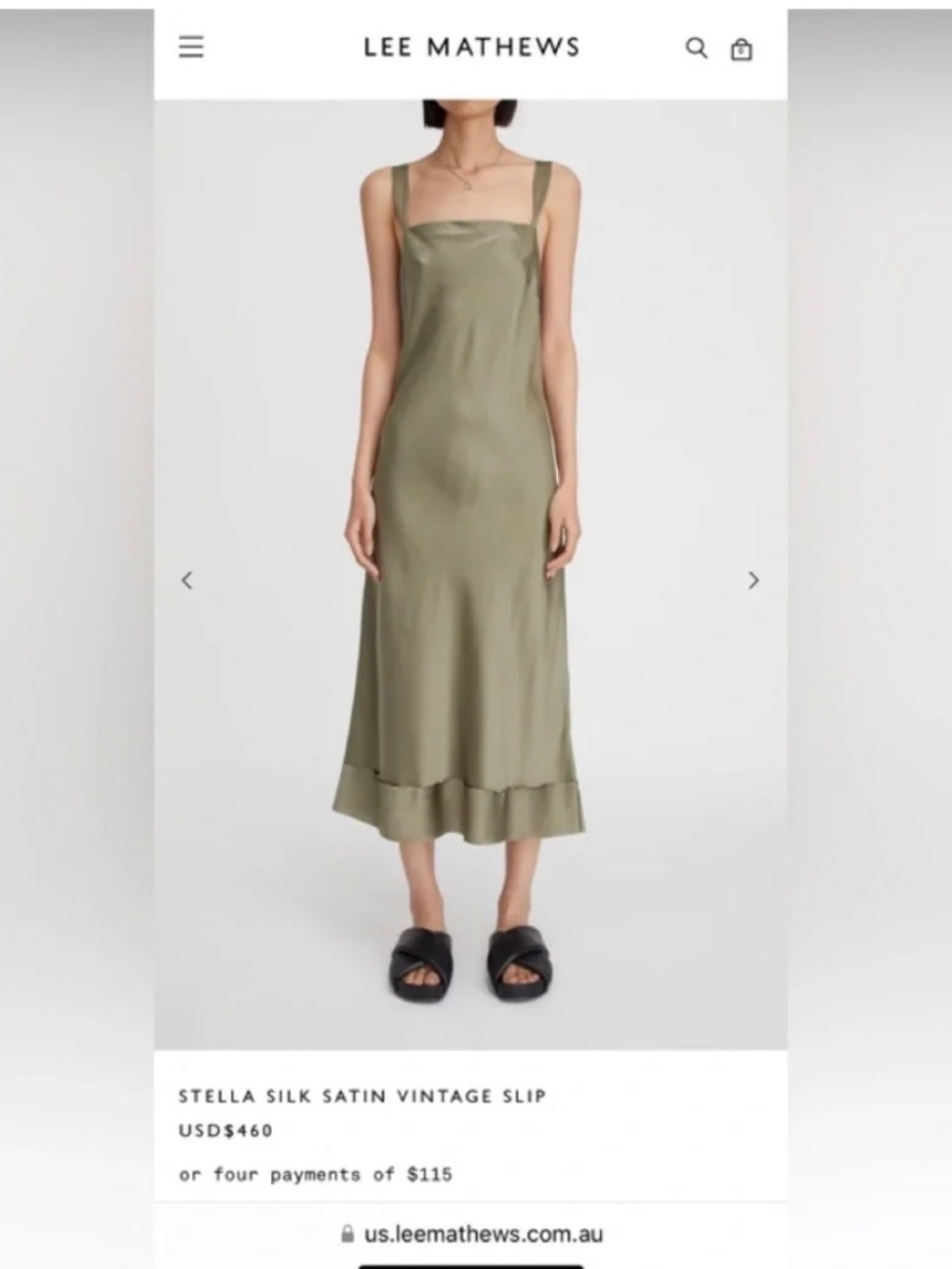 Lee Mathew’s 100% Silk Midi Dress